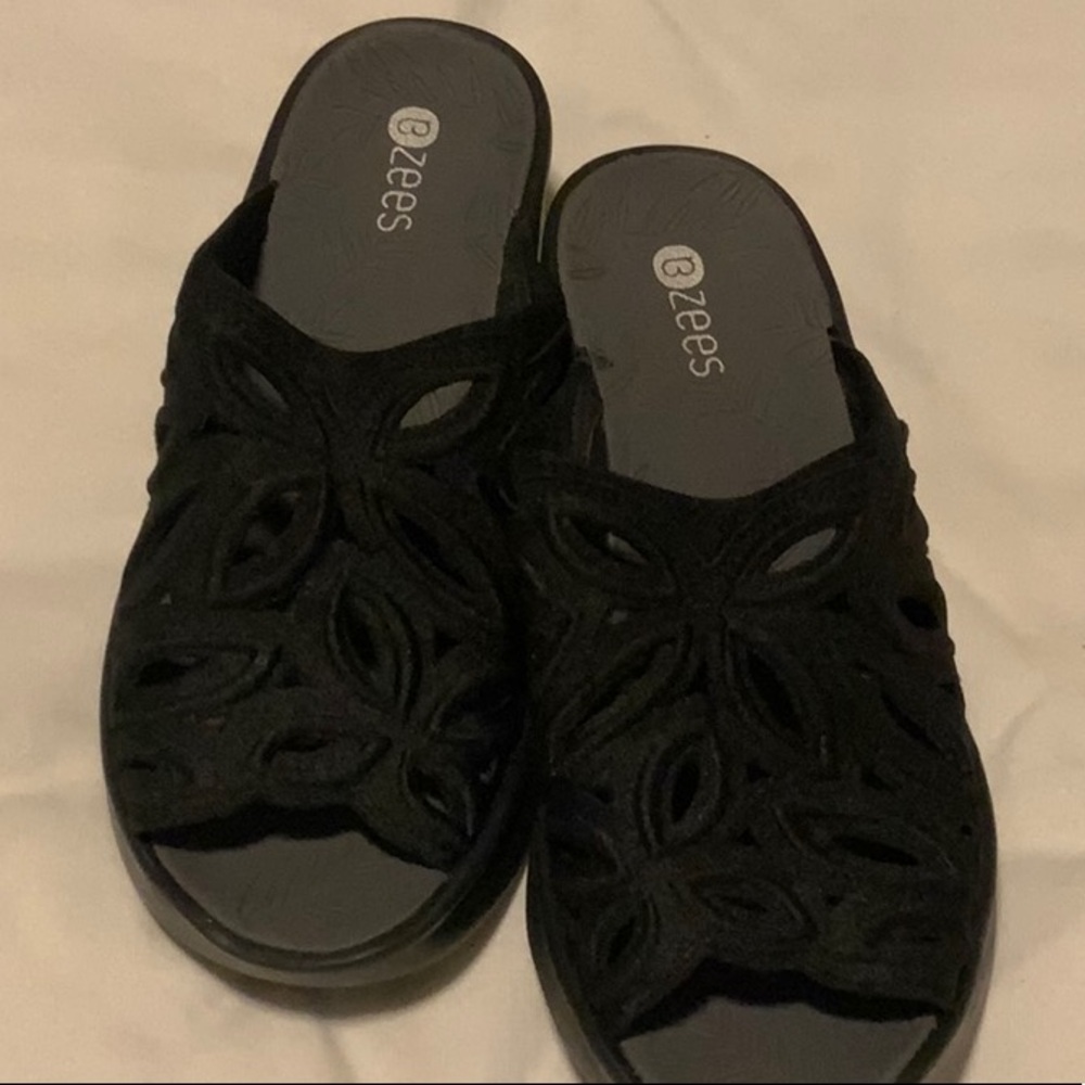 Bzees Black Cut-Out Slip-Ons
